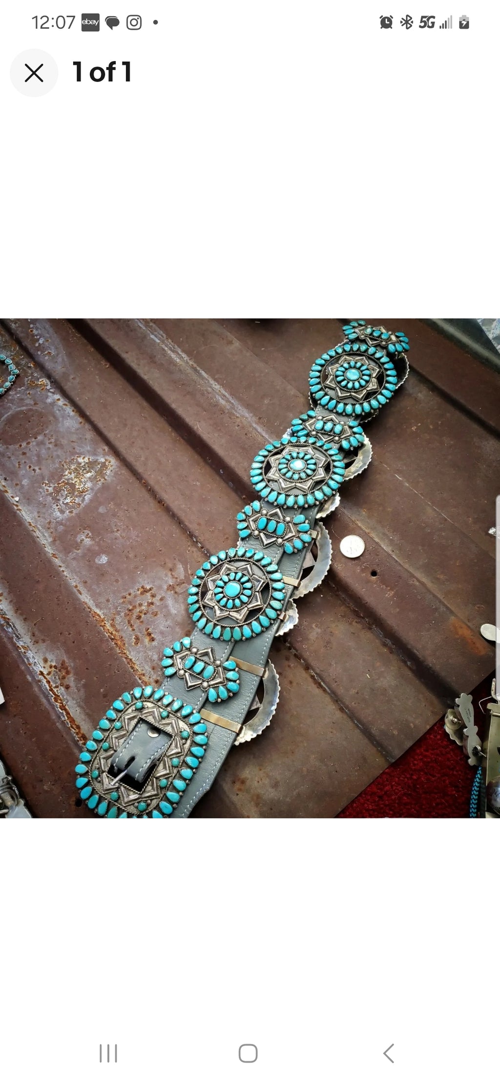 Vintage Turquoise Cluster Concho Belt