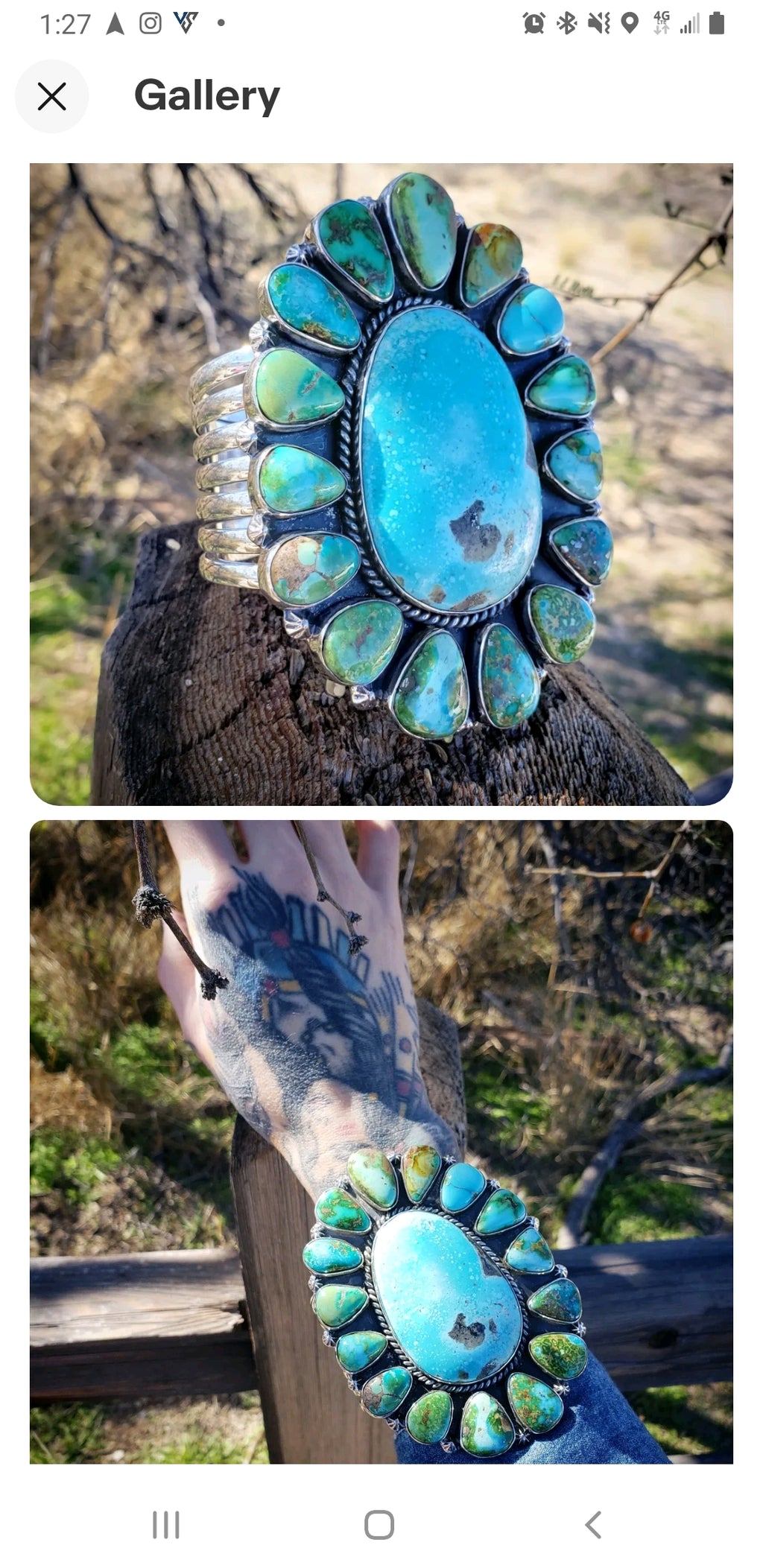 Sonoran Gold Turquoise Cluster Statement Cuff