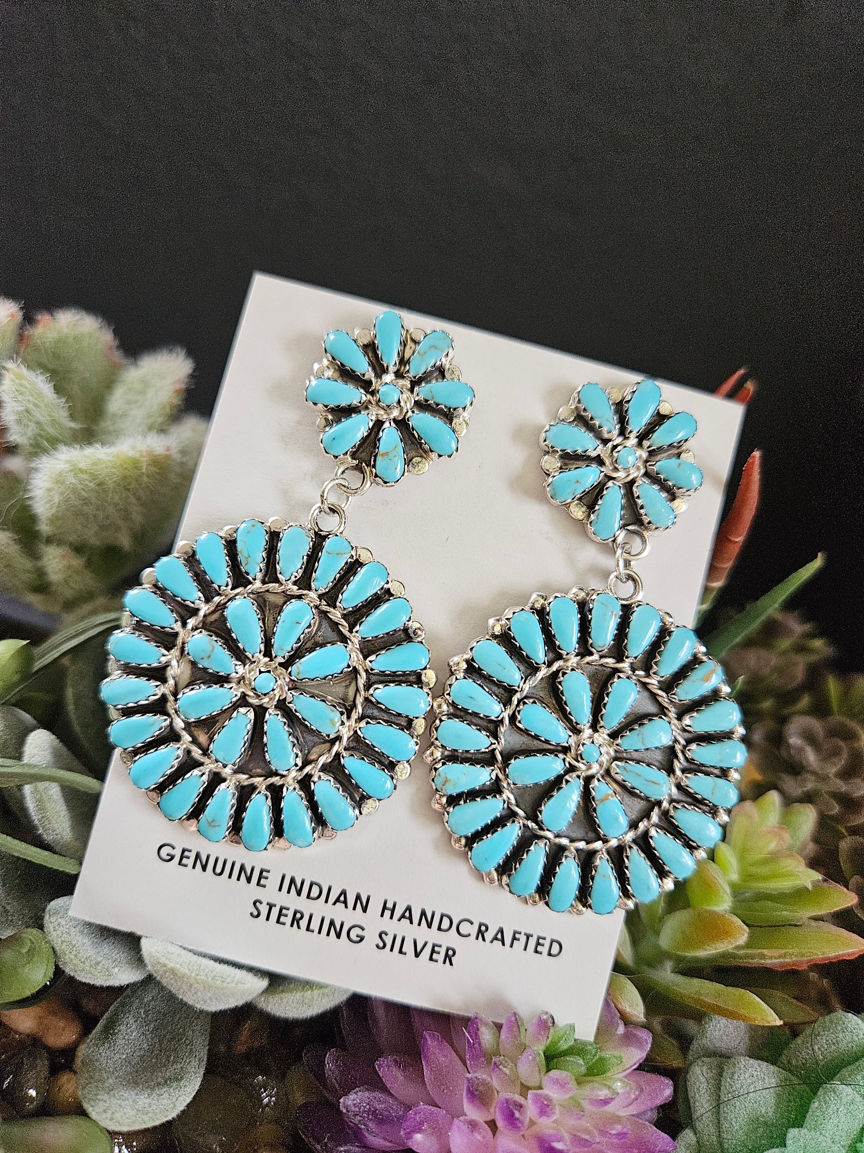 Turquoise Cluster Earrings