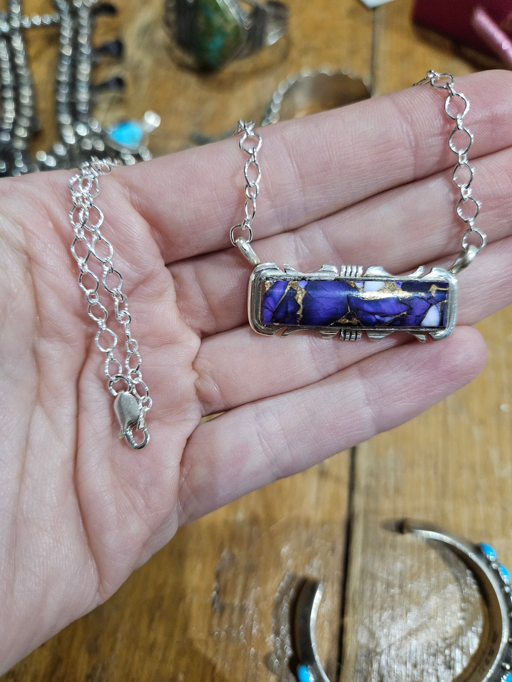 Violet Rose Bar Necklace SALE