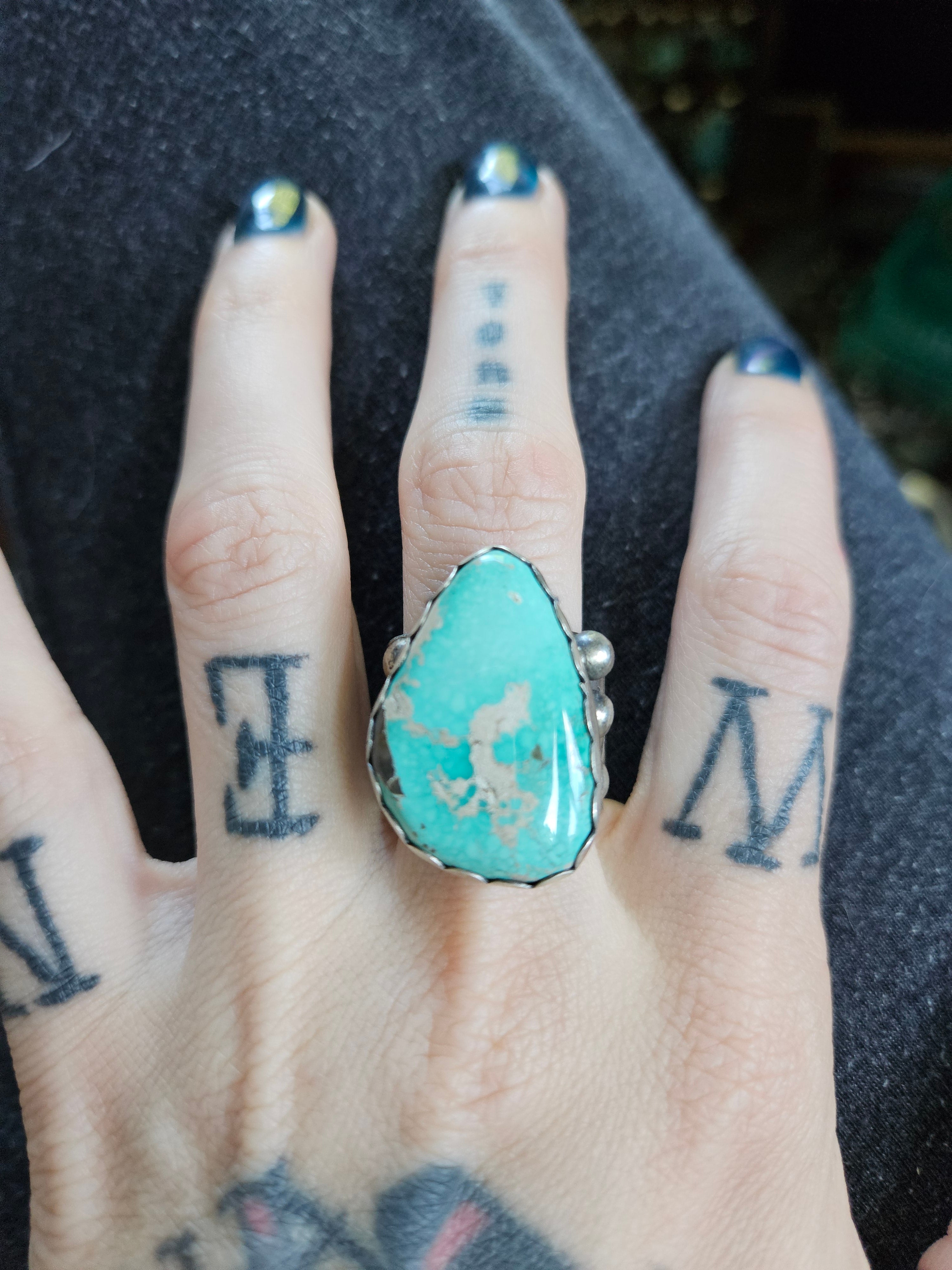 Heavy Royston Turquoise Men's Ring Size 10