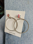 Cotton Candy Pink Star Hoop Earrings