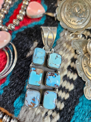 Golden Hills Turquoise Rectangle Pendant