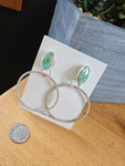 Green Kingman Hoop Earrings