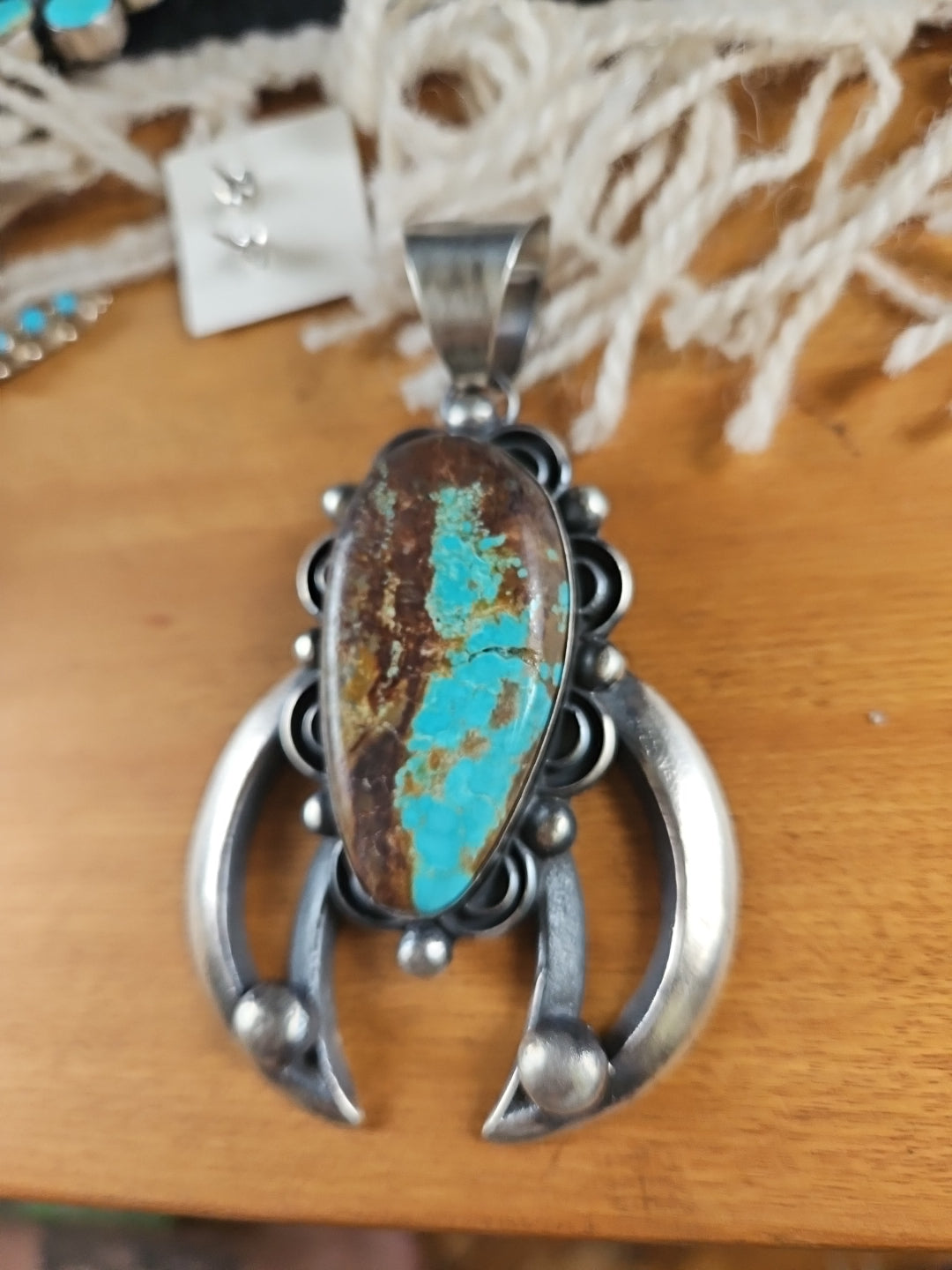 THICK Number 8 Turquoise Naja Pendant SALE