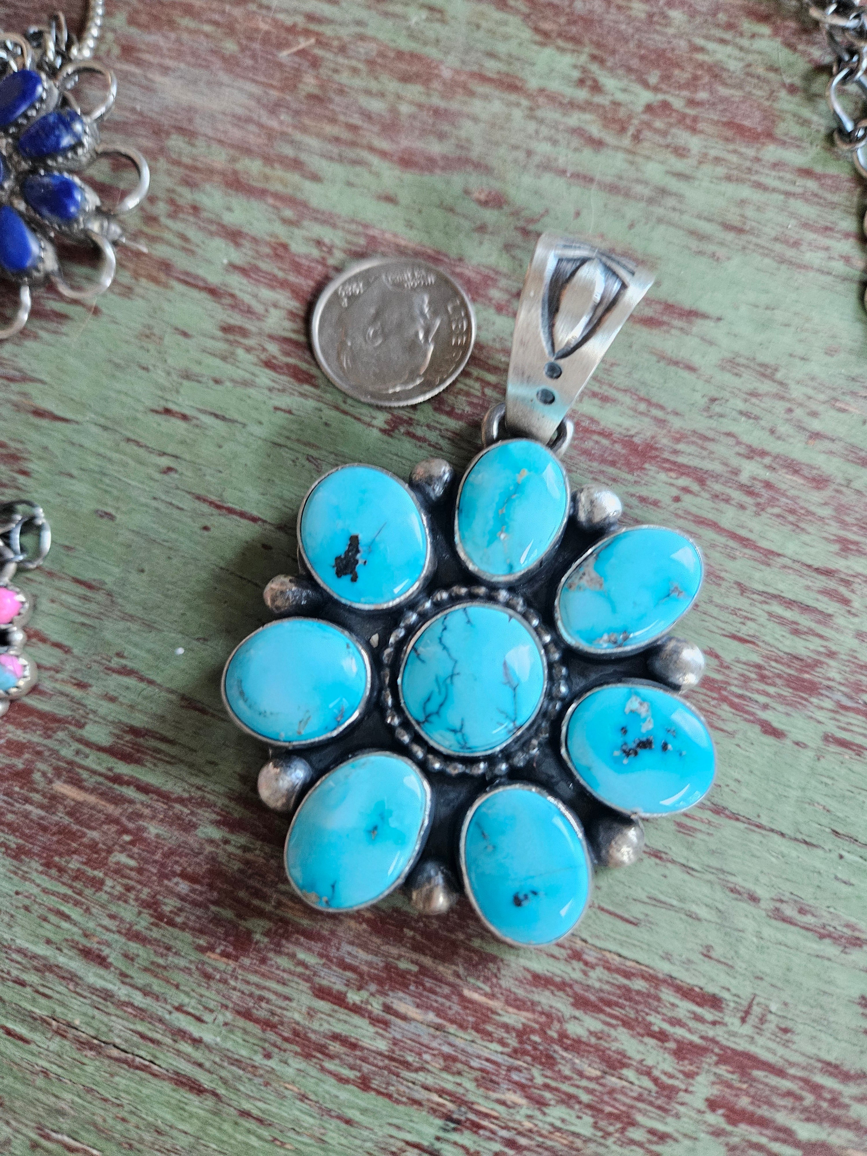 Golden Hills Turquoise Cluster Pendant