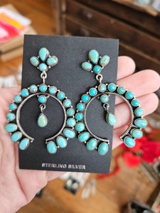 Turquoise Horseshoe Naja Statement Earrings