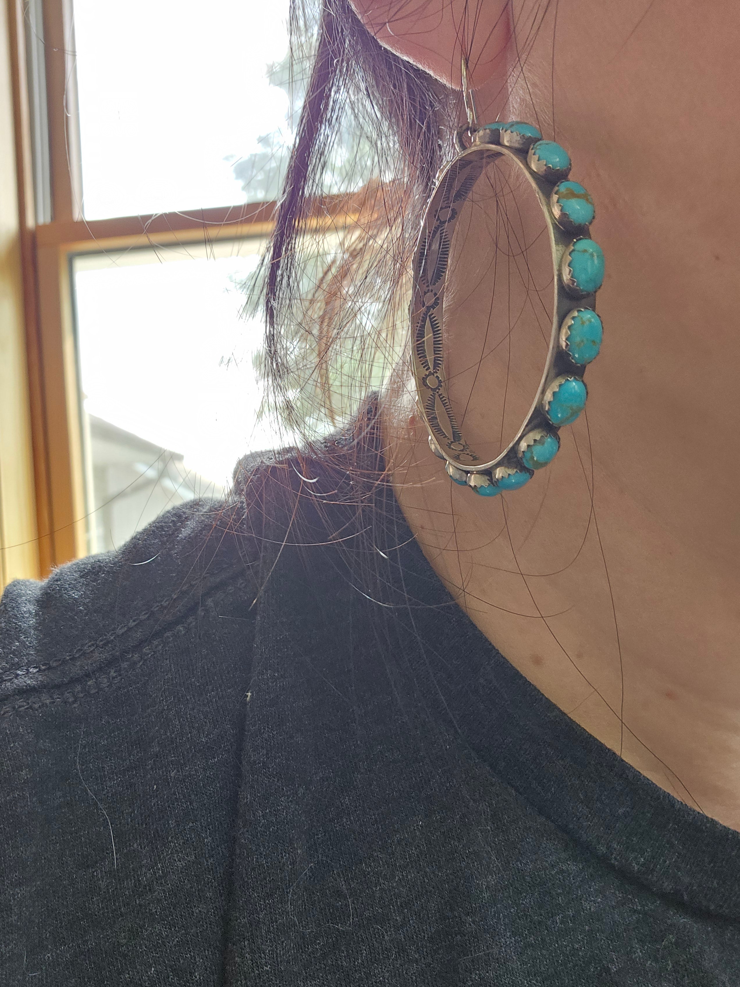 Turquoise Hoop Earrings