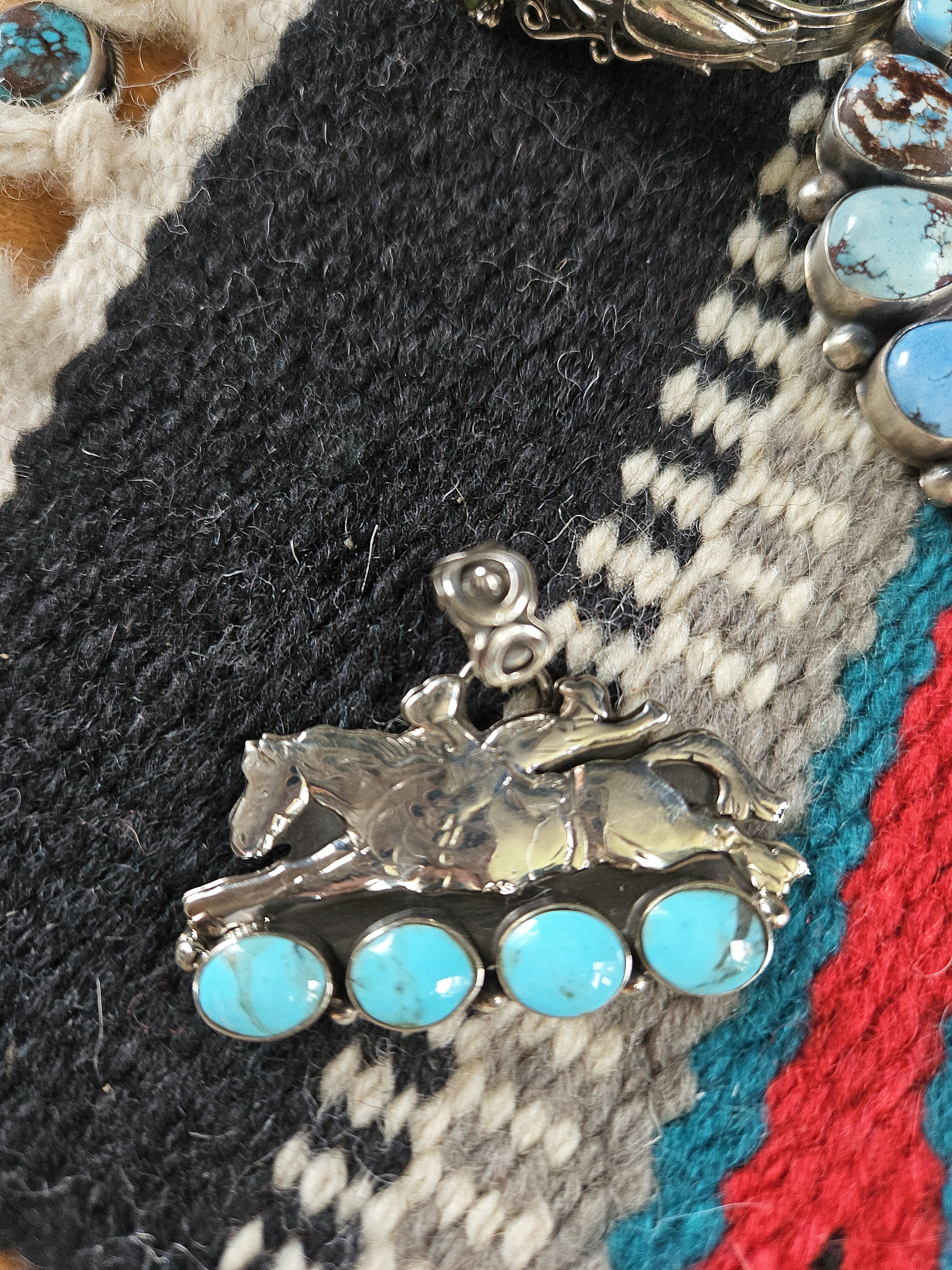 Bucking Bronc Turquoise Horse Pendant