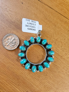 Turquoise Circle Pendant SALE