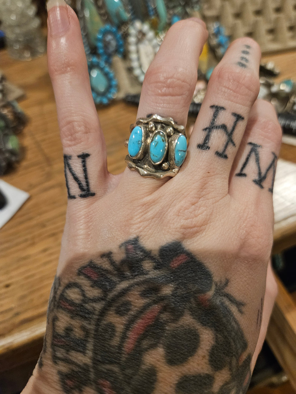 Turquoise Cigar Band Ring