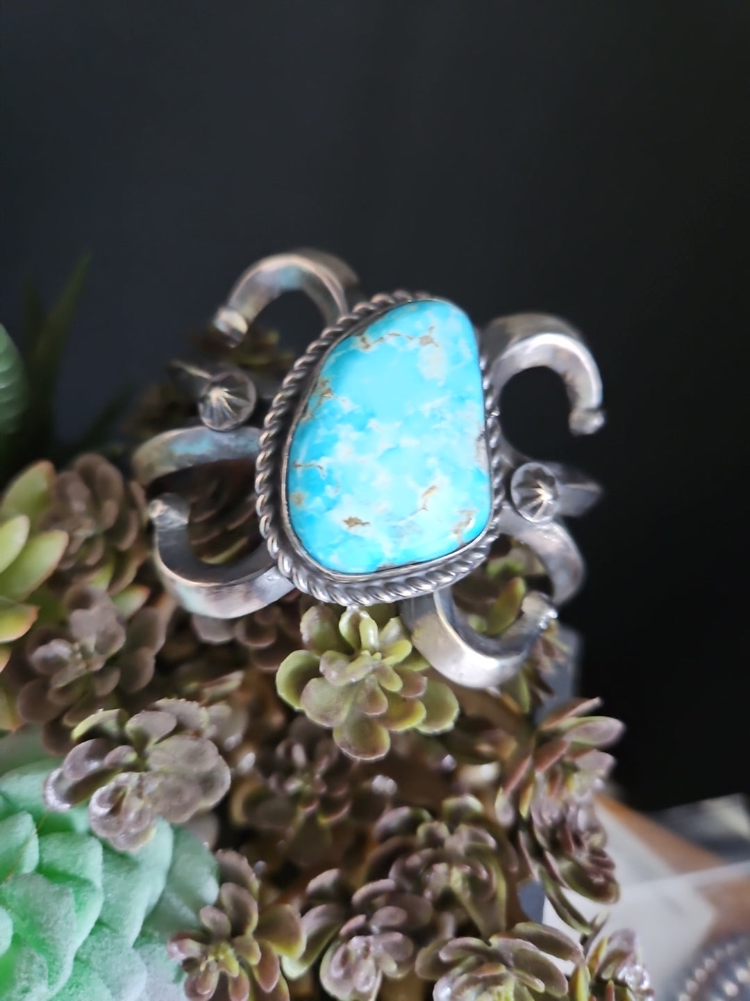Whitewater Turquoise Chimney Butte Statement Cuff