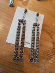 Snakeeye Rectangle Coral Earrings