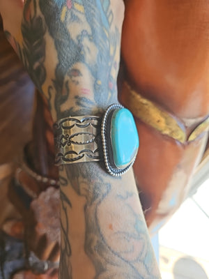 Chimney Butte Number 8 THICK Turquoise Cuff SALE