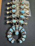 Gorgeous Golden Hills Turquoise Squash Blossom Heirloom Necklace Set SALE