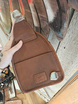 Sunflower Cowhide Sling Bag