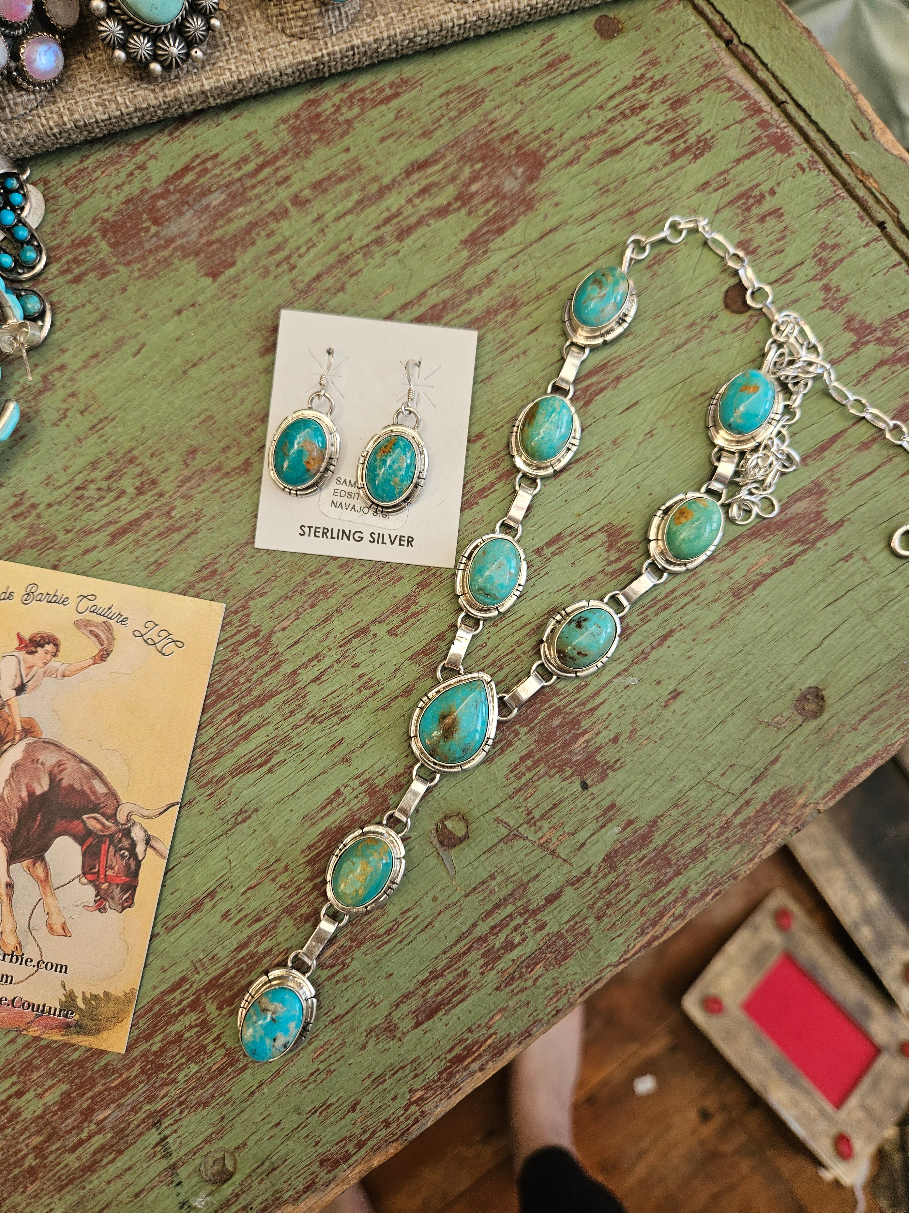 Samson Edsitty Turquoise Lariat Set