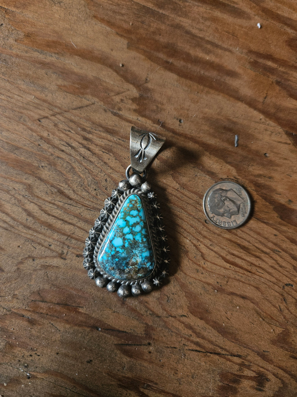 Spiderweb Kingman Turquoise Pendant SALE