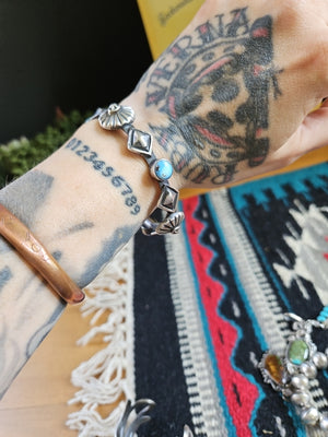 Heavy THICK Silver Turquoise Golden Hills Chimney Butte Bangle SALE