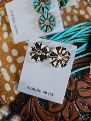 White Buffalo Cluster Earrings
