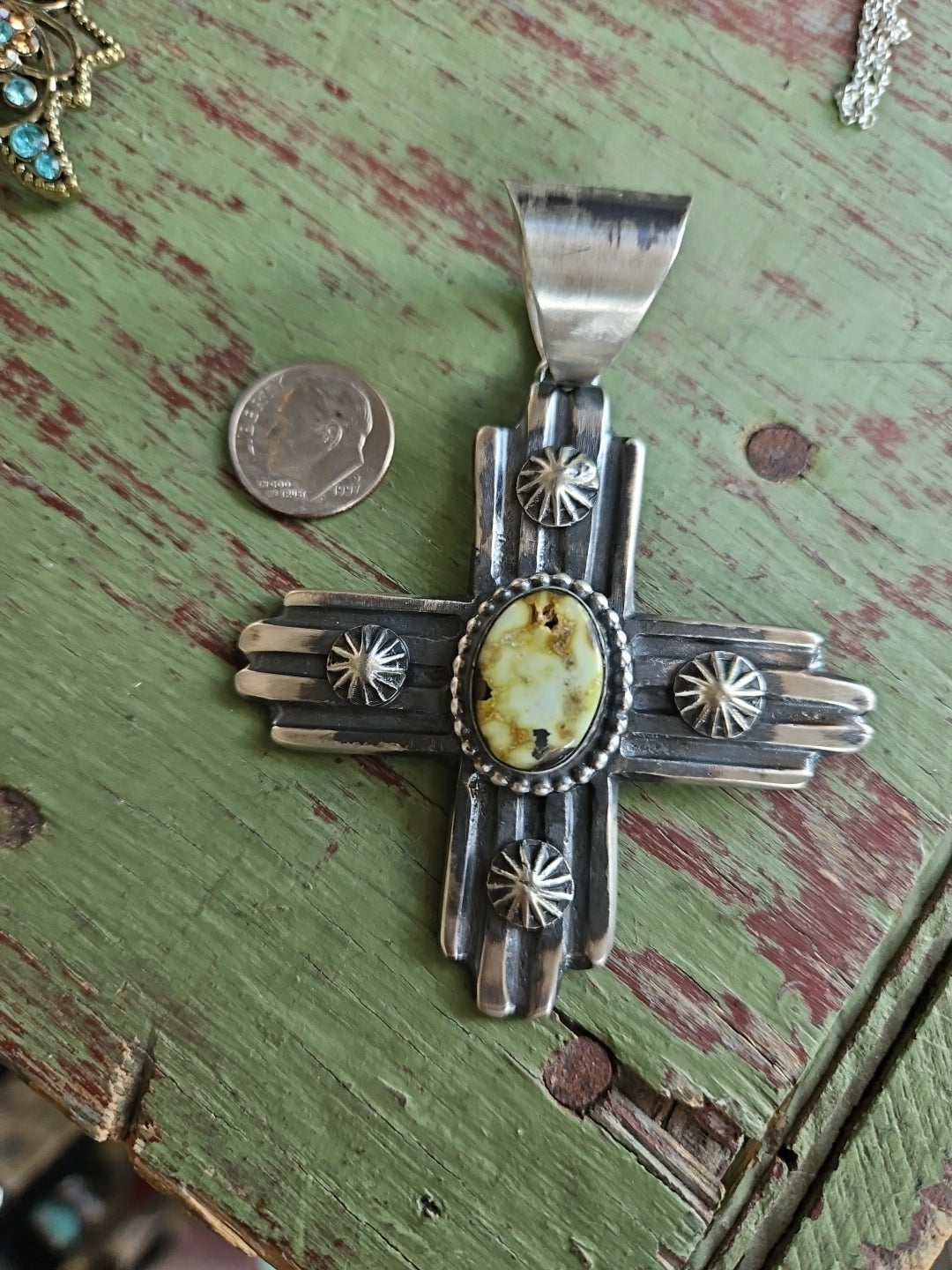 Chimney Butte Palomino Zia Cross Pendant