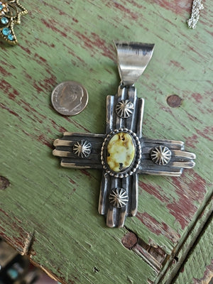 Chimney Butte Palomino Zia Cross Pendant
