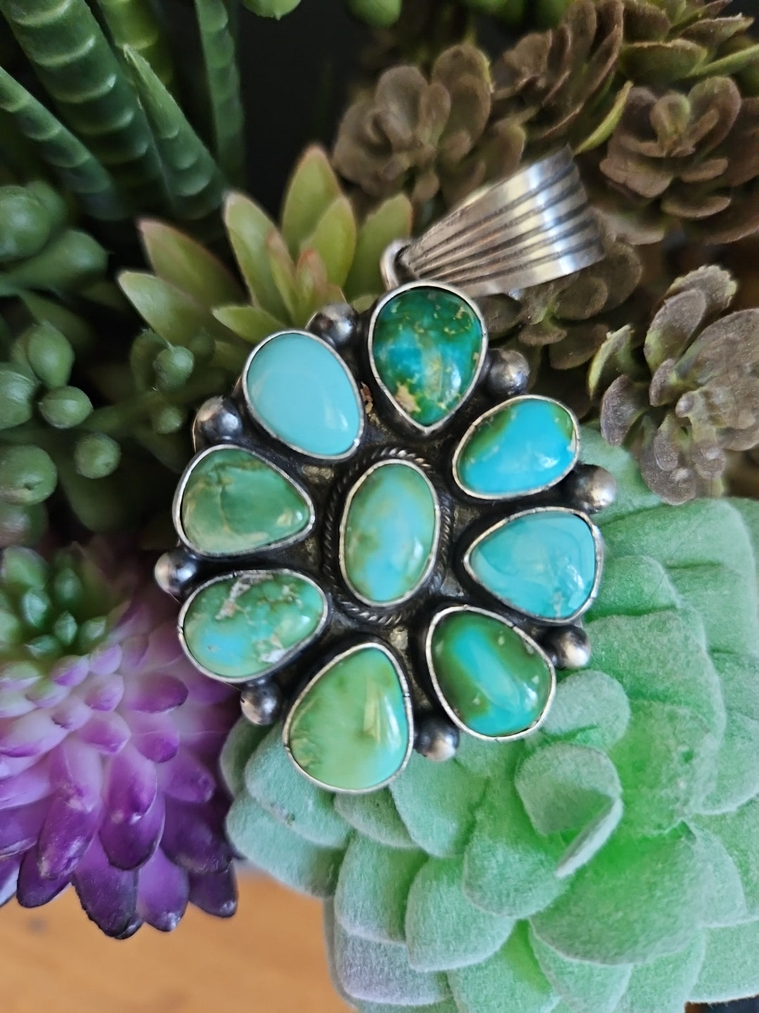 Sonoran Gold Turquoise Cluster Pendant SALE