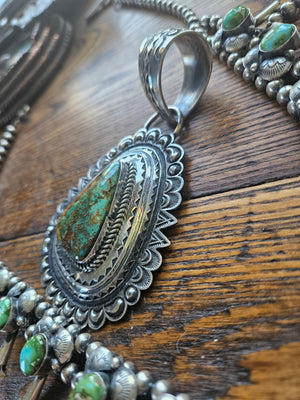 Turquoise Concho Statement Pendant