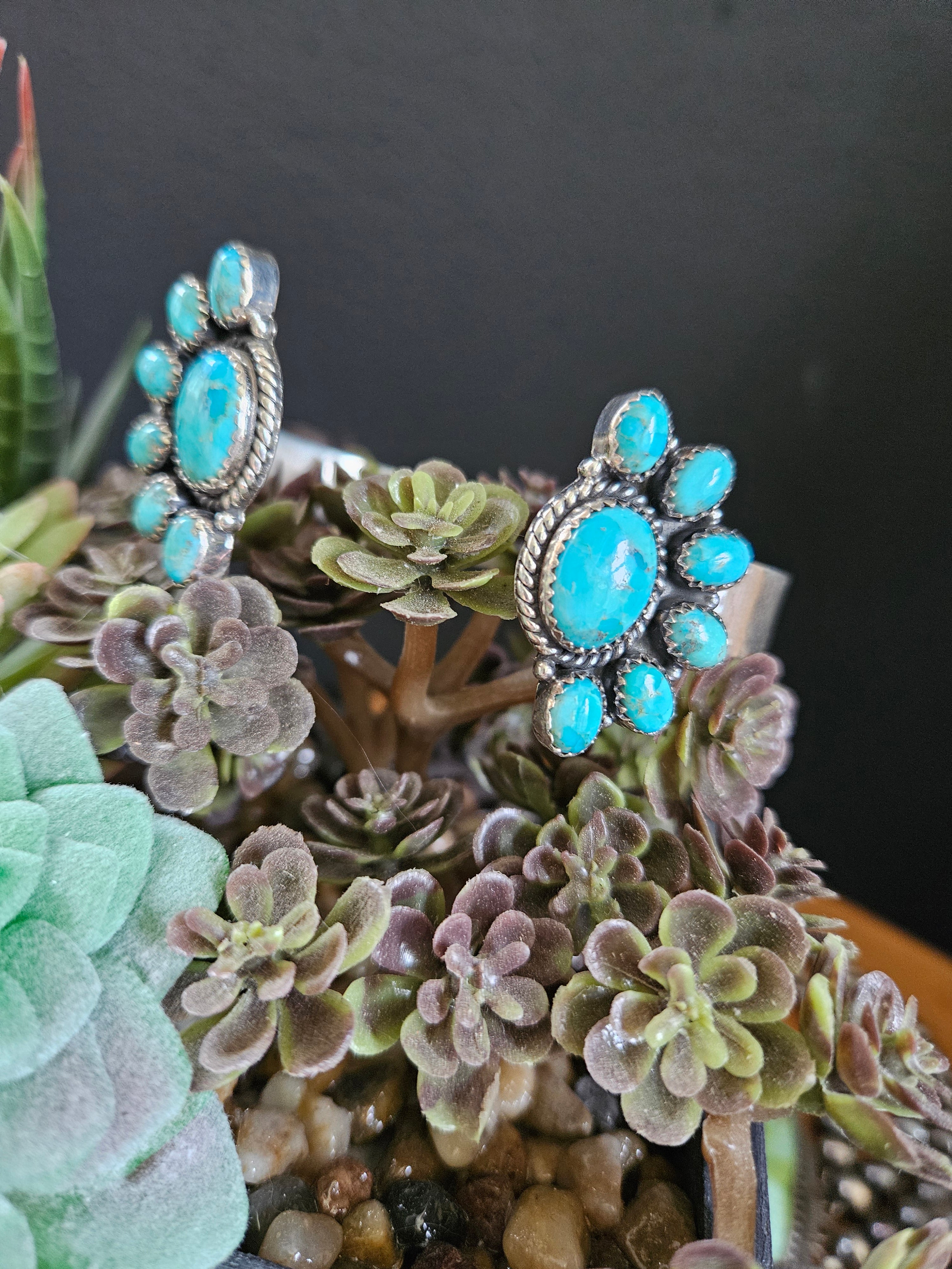 Reverse Turquoise Cluster Cuff