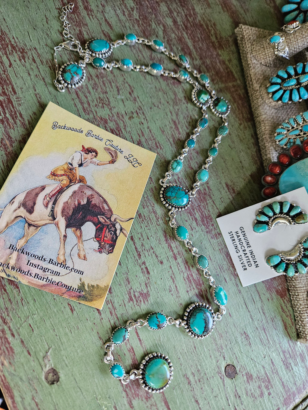 Long Turquoise Lariat Necklace SALE
