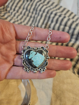Big Chunky Turquoise Heart Necklace