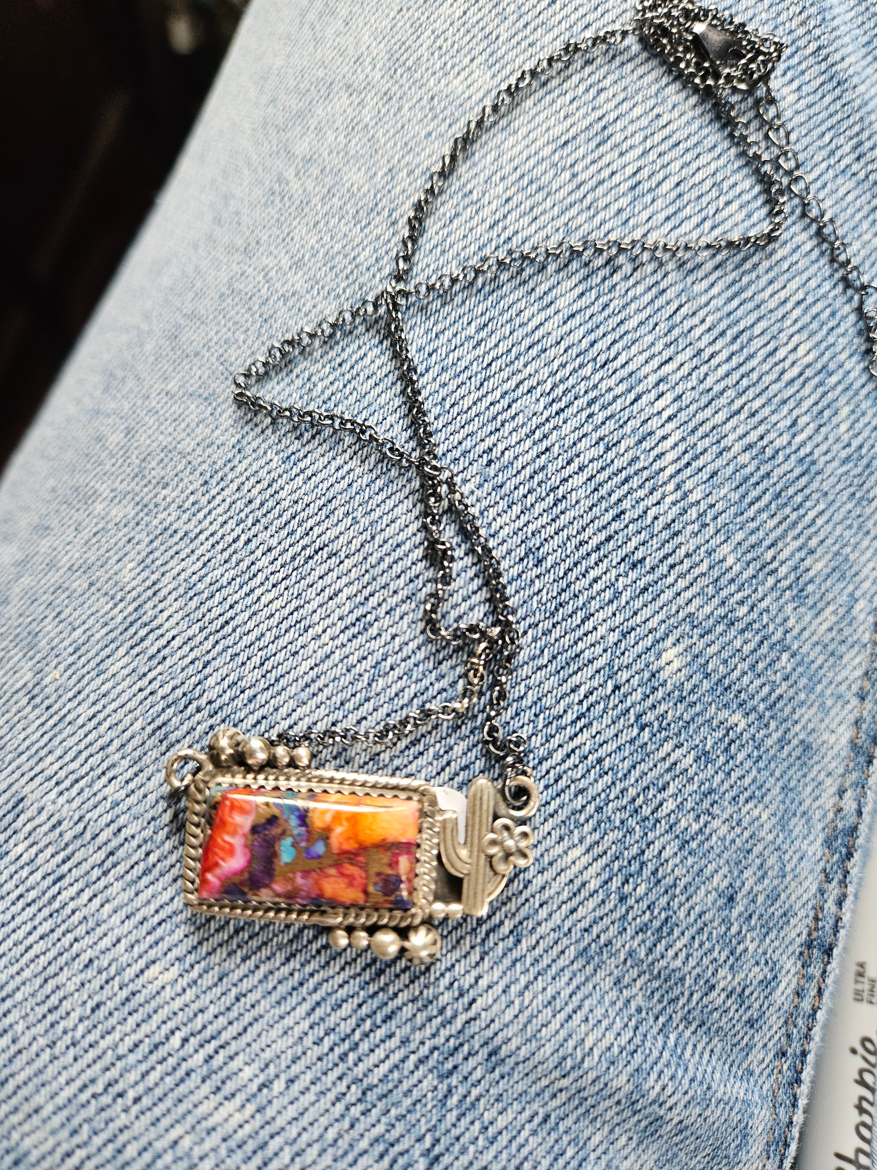 Pink Dahlia Cactus Necklace