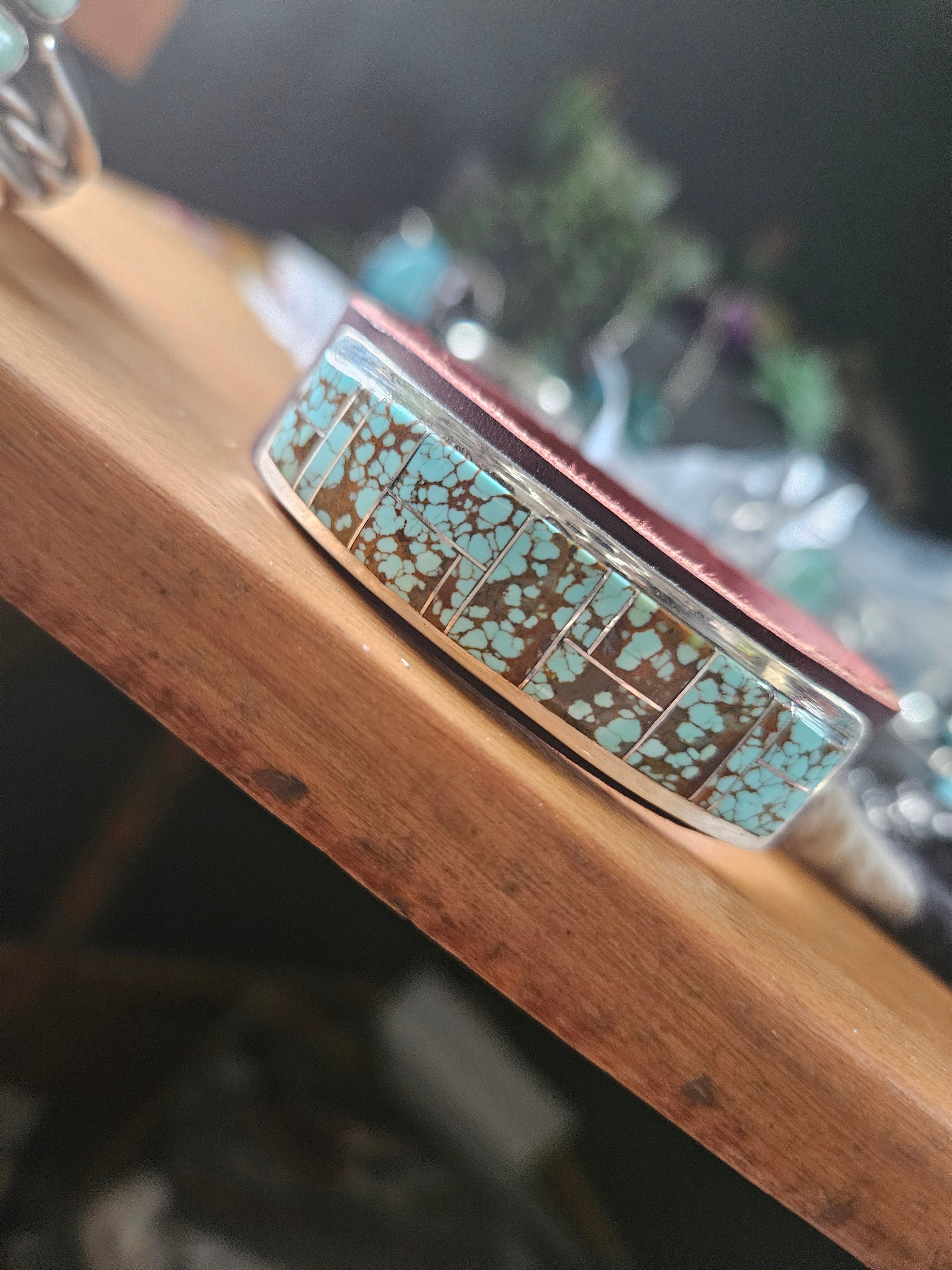 Number 8 Turquoise Leather Bracelet