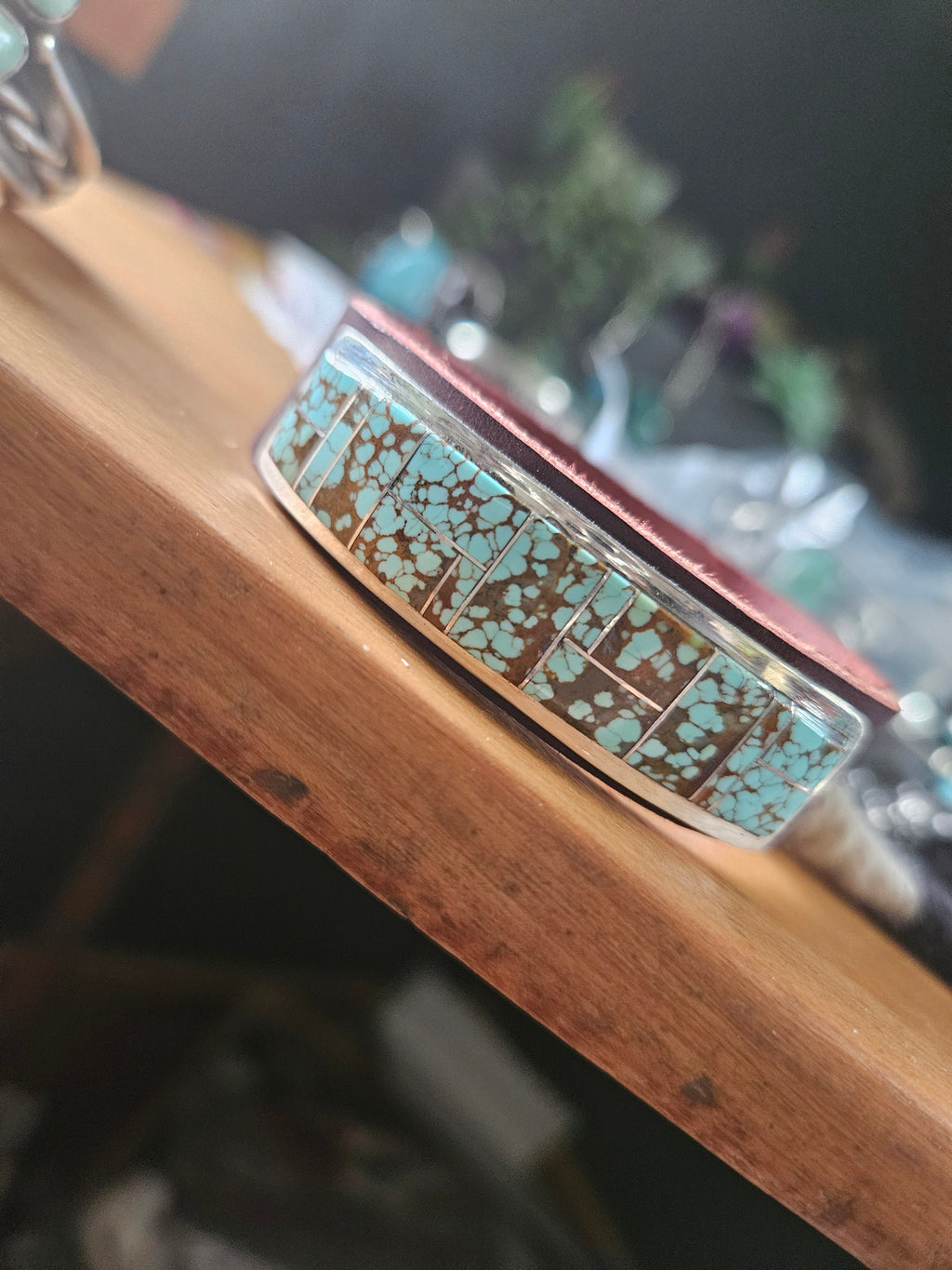 Number 8 Turquoise Leather Bracelet