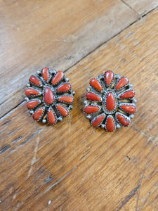 Coral Cluster Earrings SALE