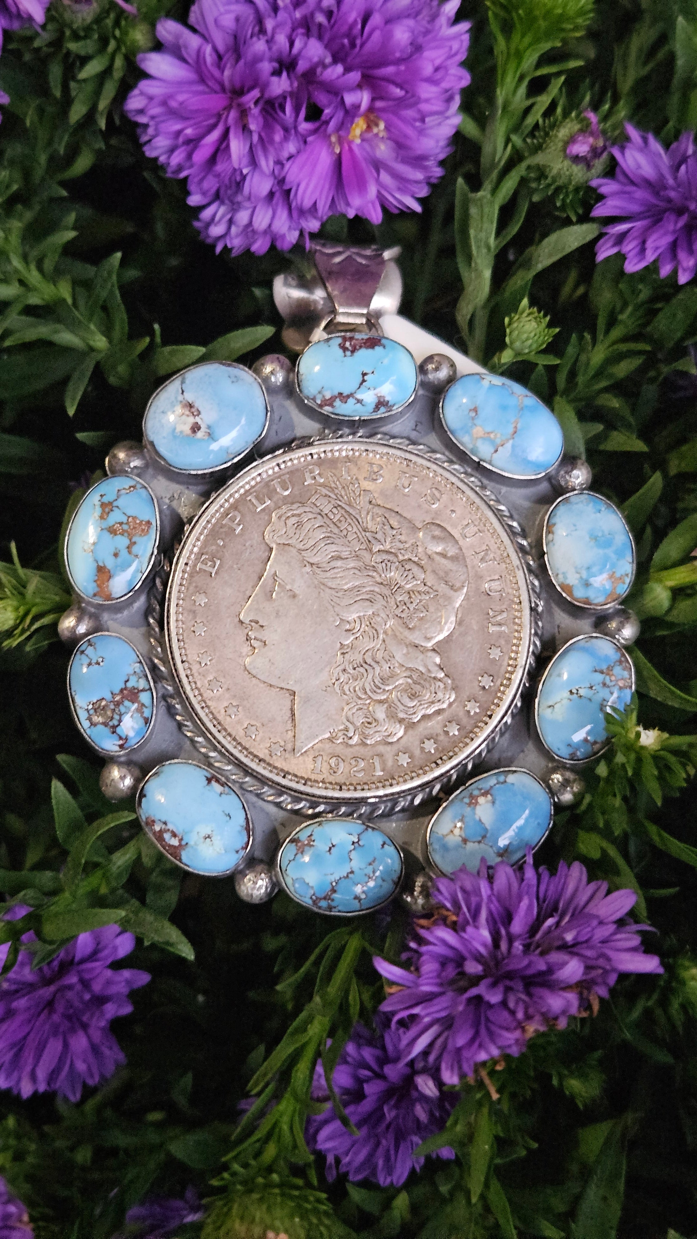 Huge Golden Hills Coin Pendant