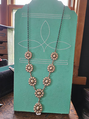 Silver Cluster Lariat Necklace SALE