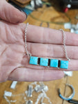 Turquoise Squares Bar Necklace