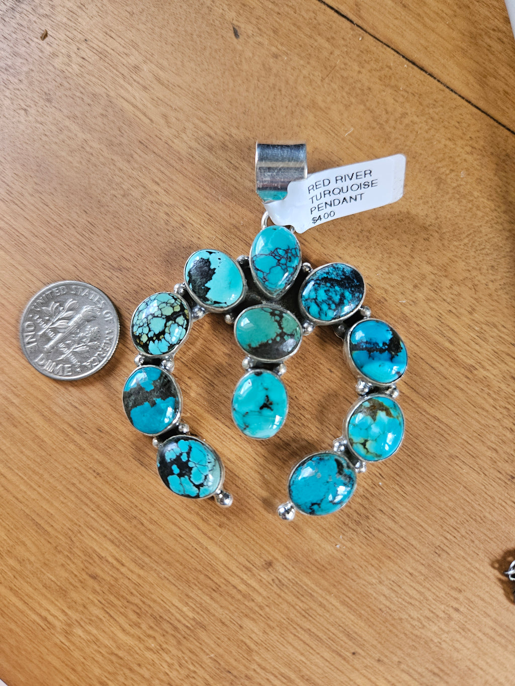 Red River Turquoise Naja Pendant
