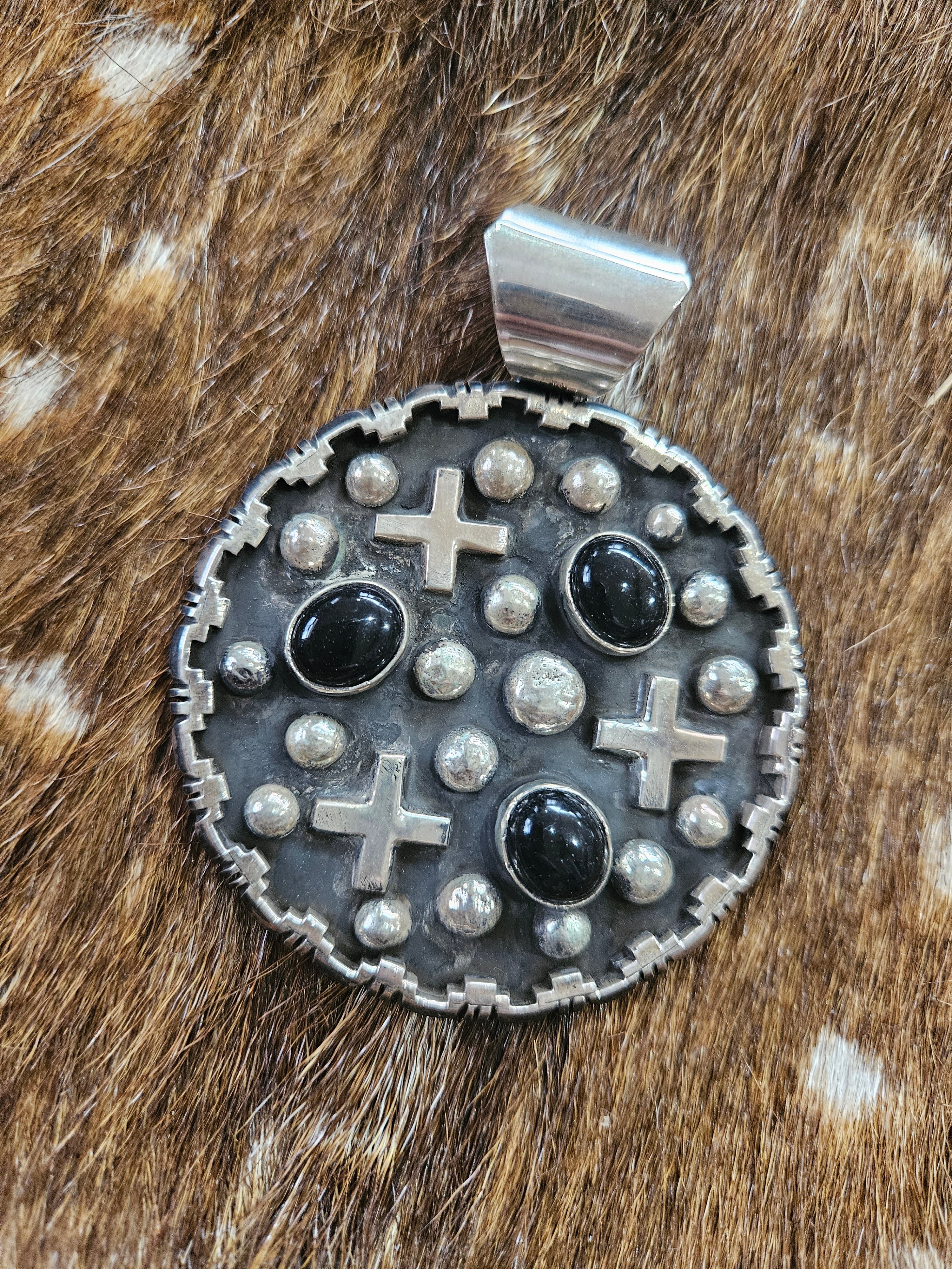 Chimney Butte Onyx Cross and Dots Pendant SALE