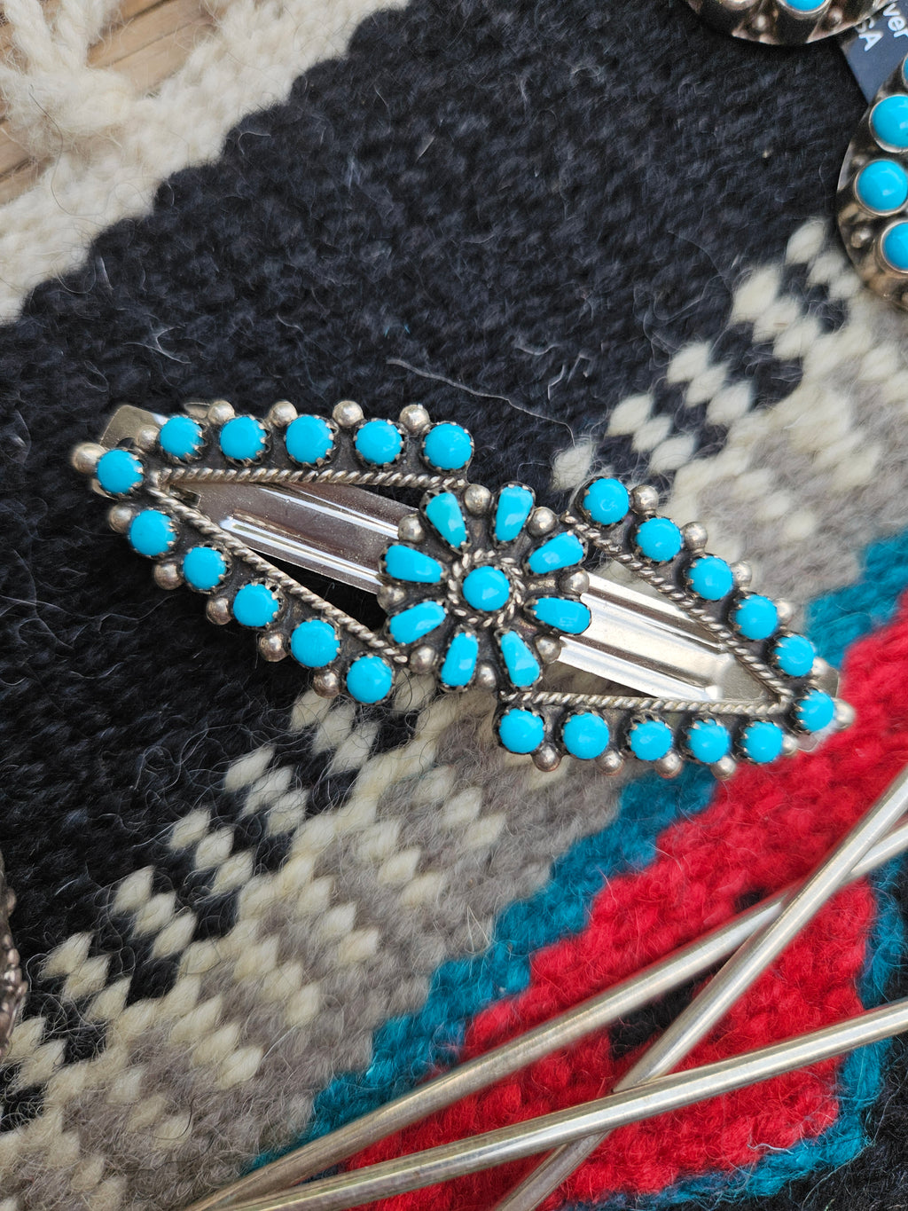 Turquoise Cluster Barrette SALE