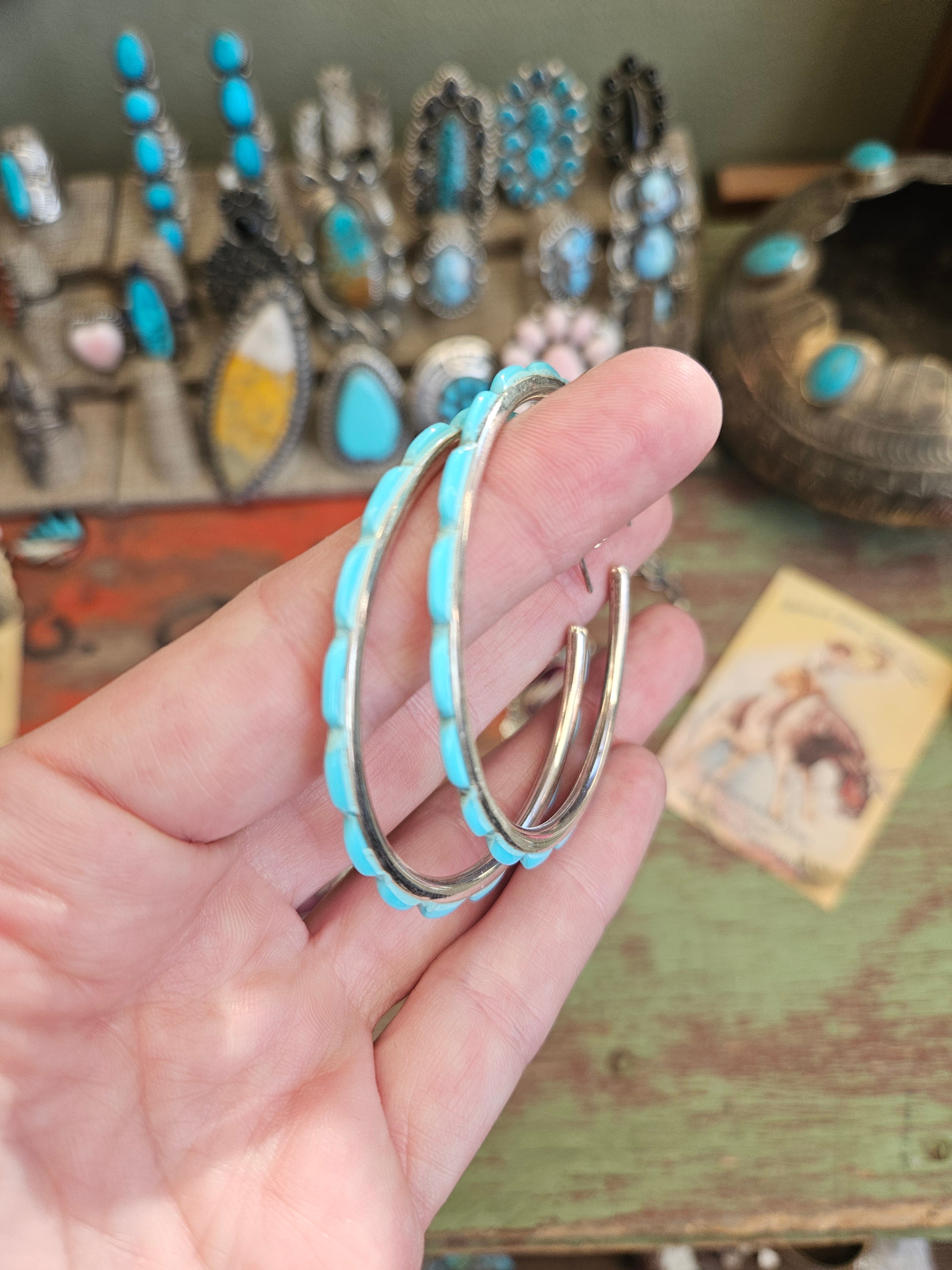 Federico Big Turquoise Hoops