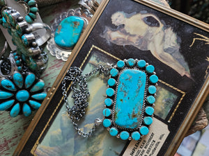 Turquoise Cluster Necklace SALE