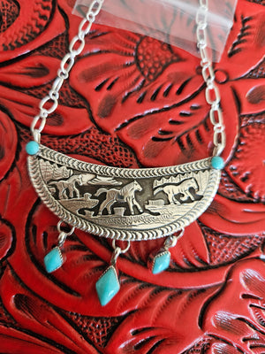 Turquoise Horse Storyteller Necklace SALE