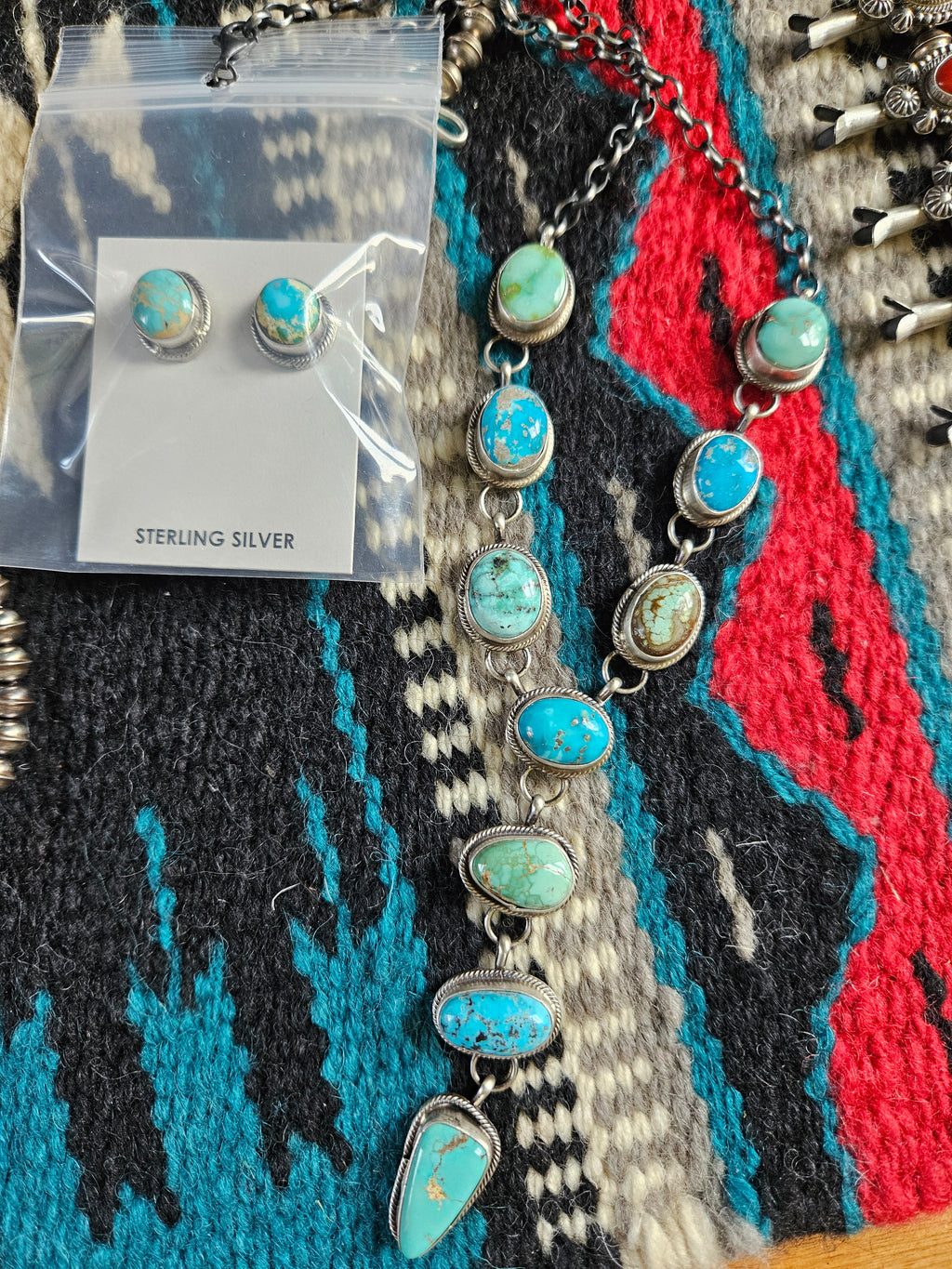 Turquoise Lariat Necklace Set SALE