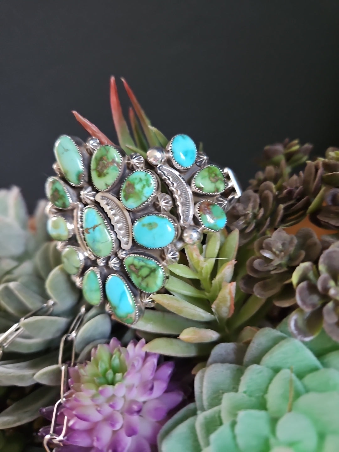 Sonoran Gold Turquoise Cluster Statement Cuff SALE