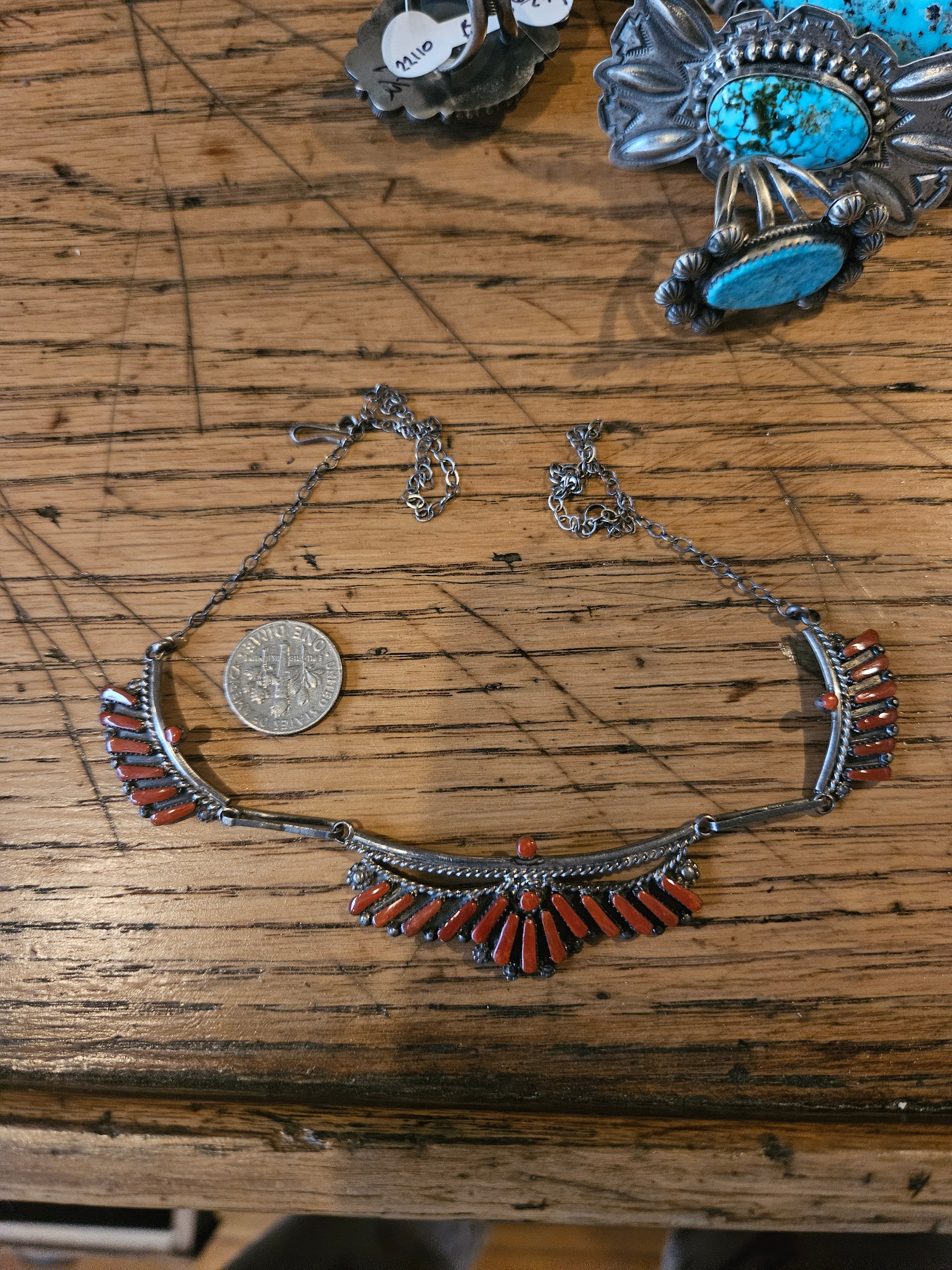 Coral Zuni Necklace SALE