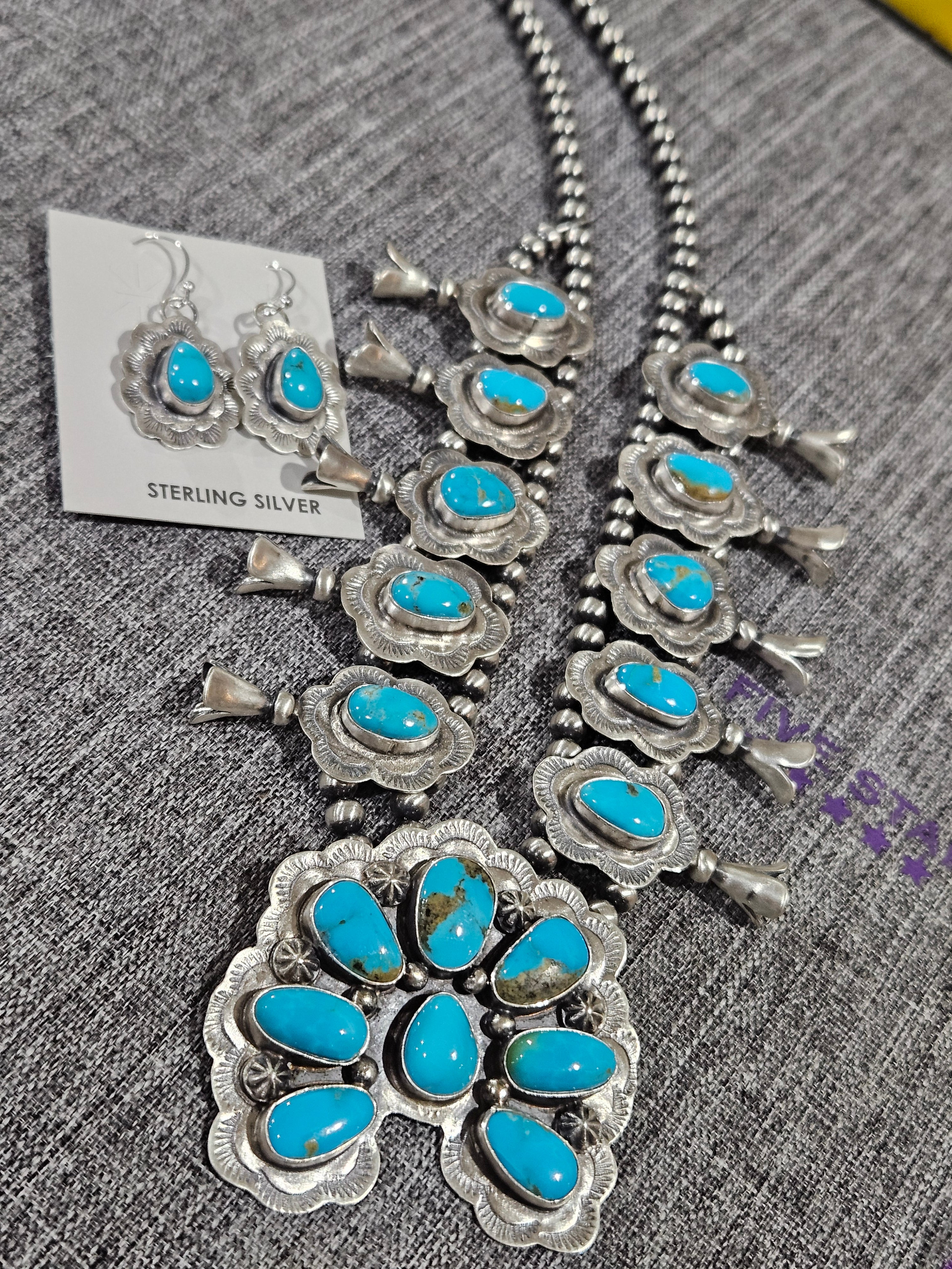 Turquoise Squash Blossom Necklace