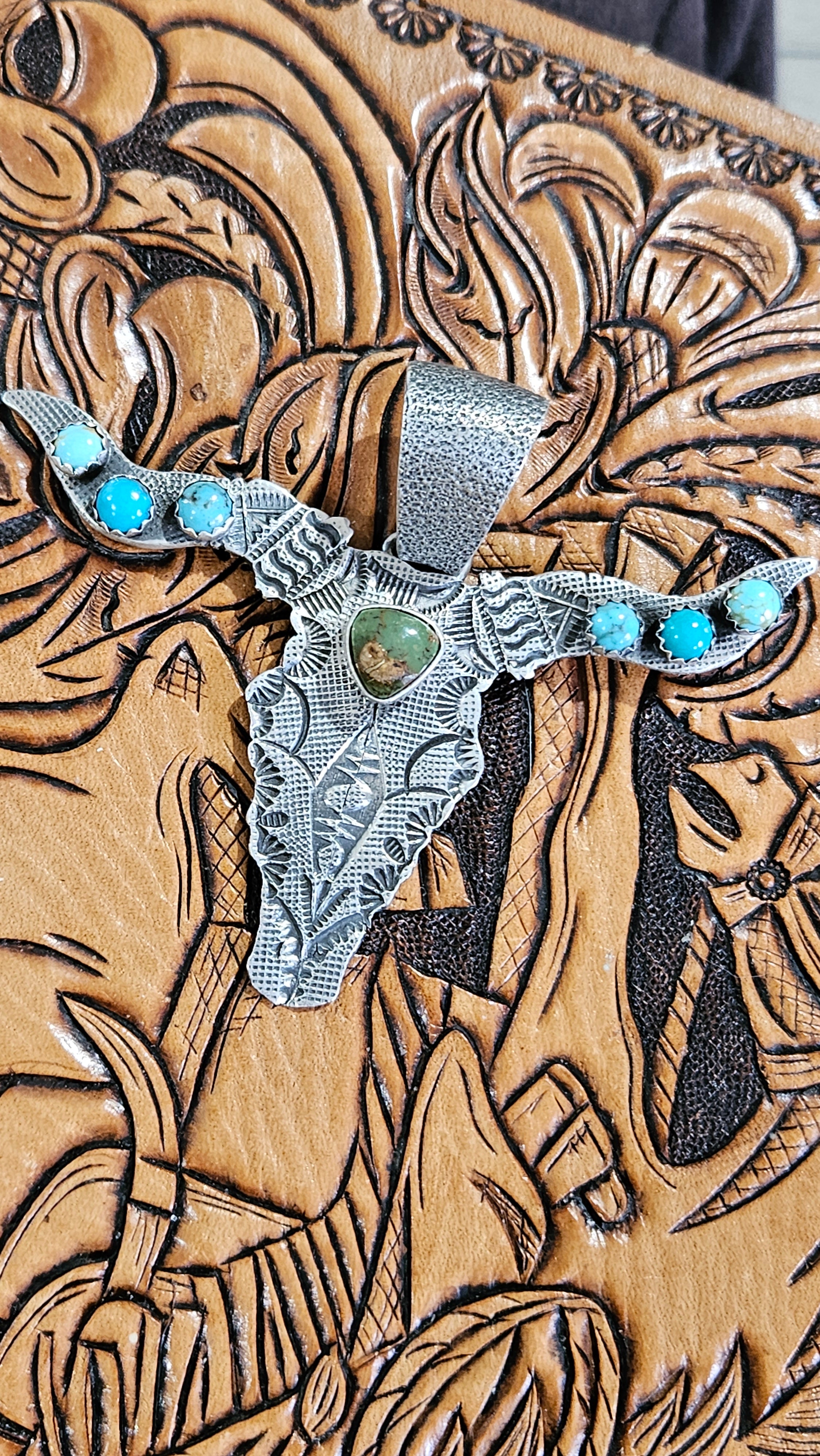 Longhorn Turquoise Pendant