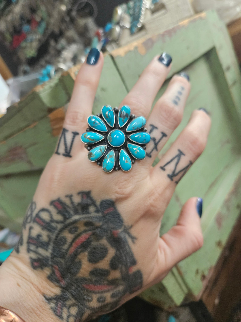 Turquoise Cluster Ring
